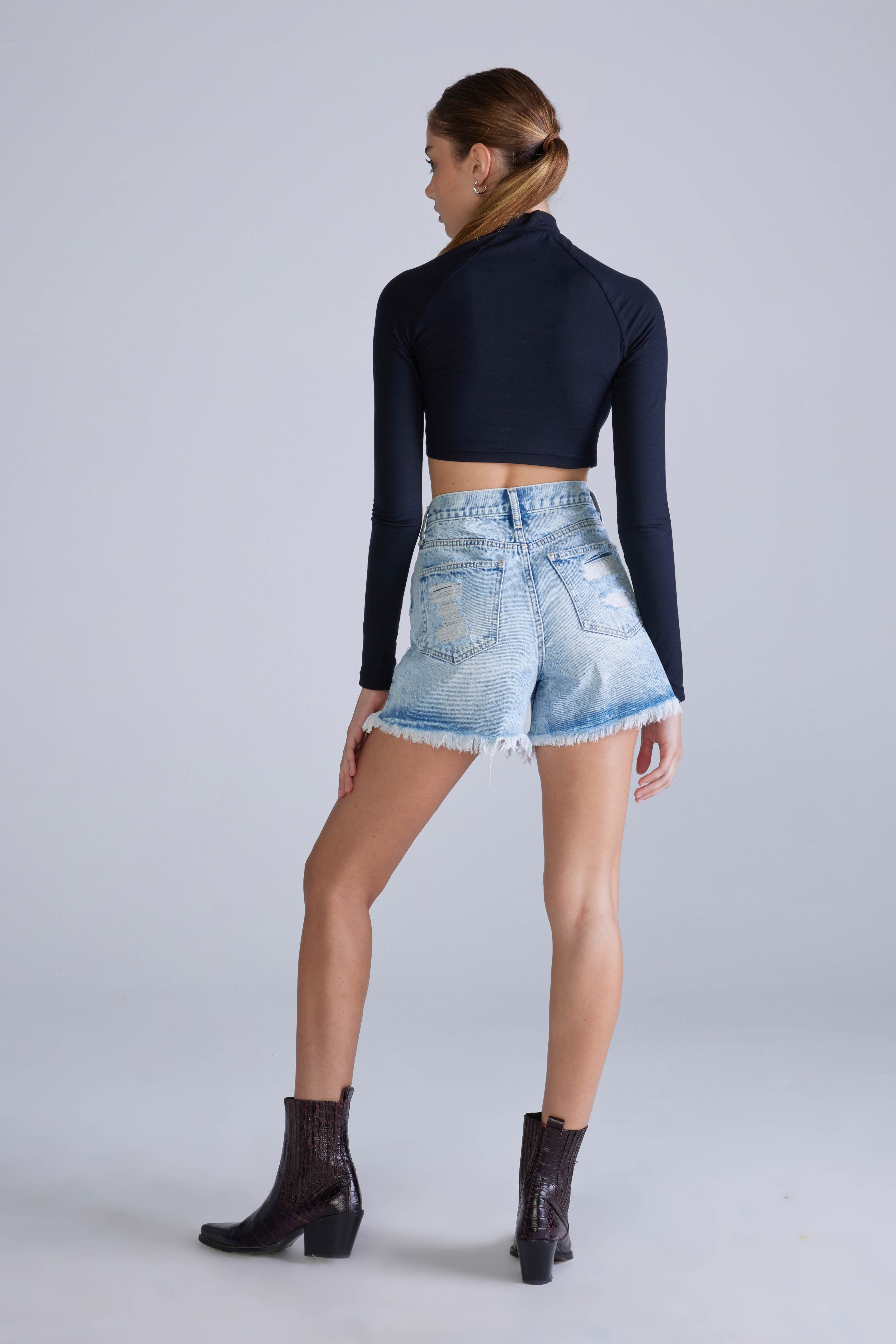 Alyssa High Rise Boyfriend Shorts - Acid