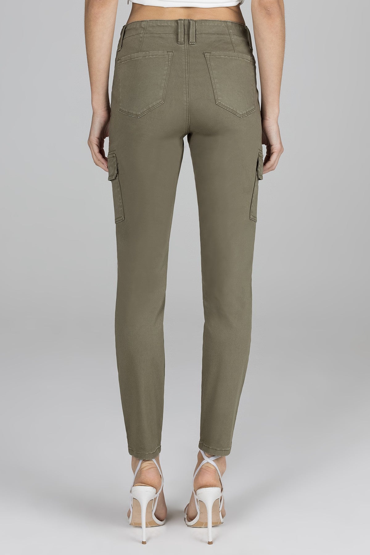 Sophia Mid Rise Cargo Skinny - Olive