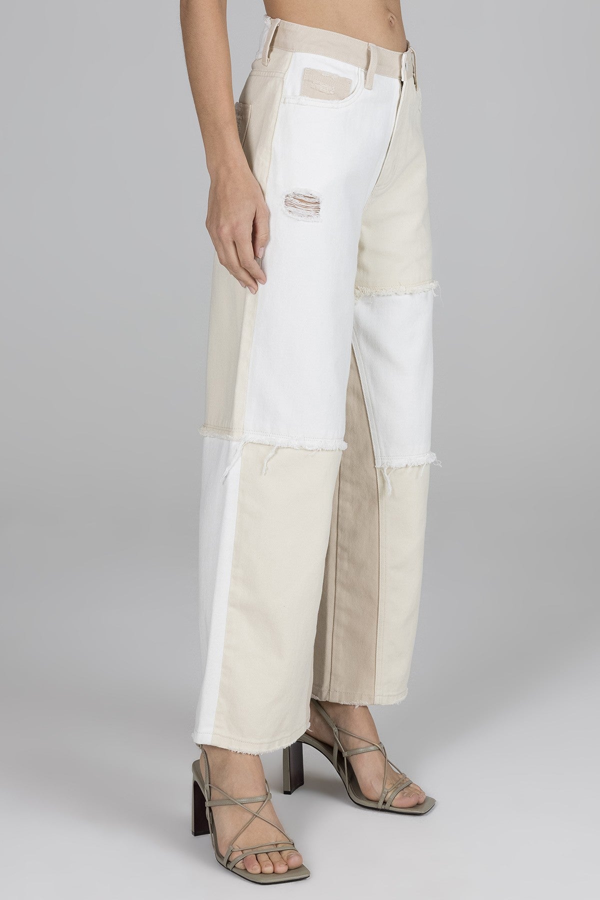 Alyssa High Rise Wide - Cream/White