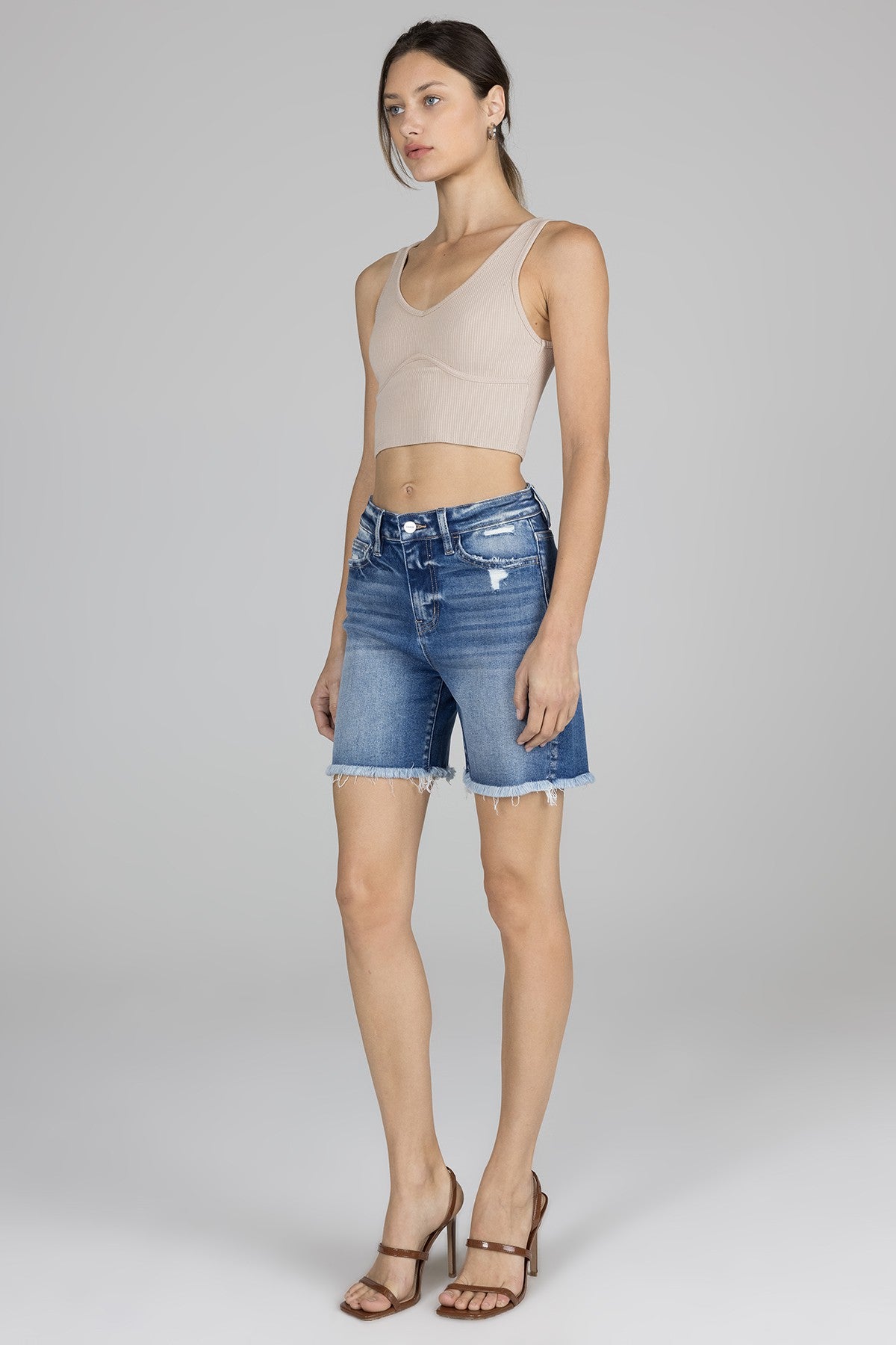 Stassi High Rise Bermuda Shorts - Malibu