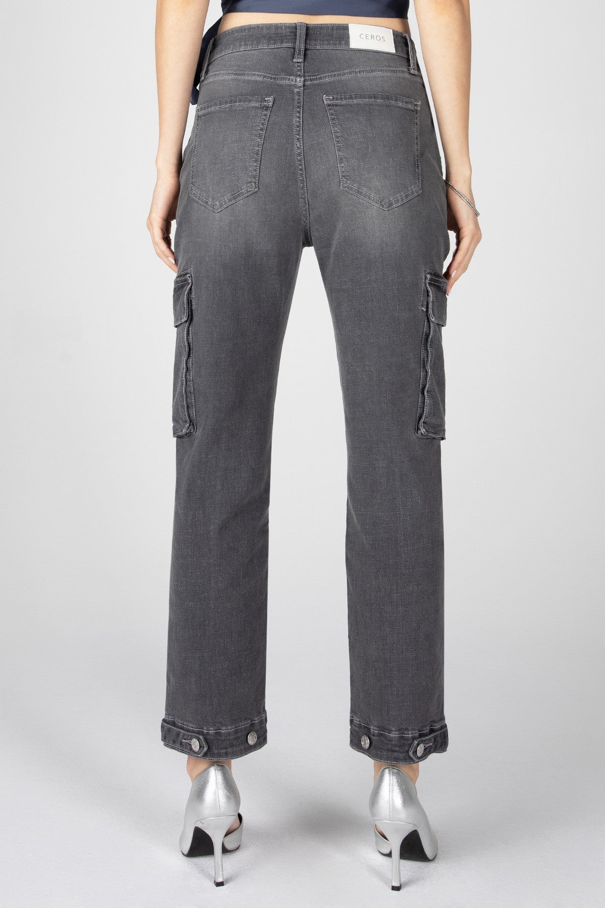 Karina Super High Rise Cargo Skinny - Grey