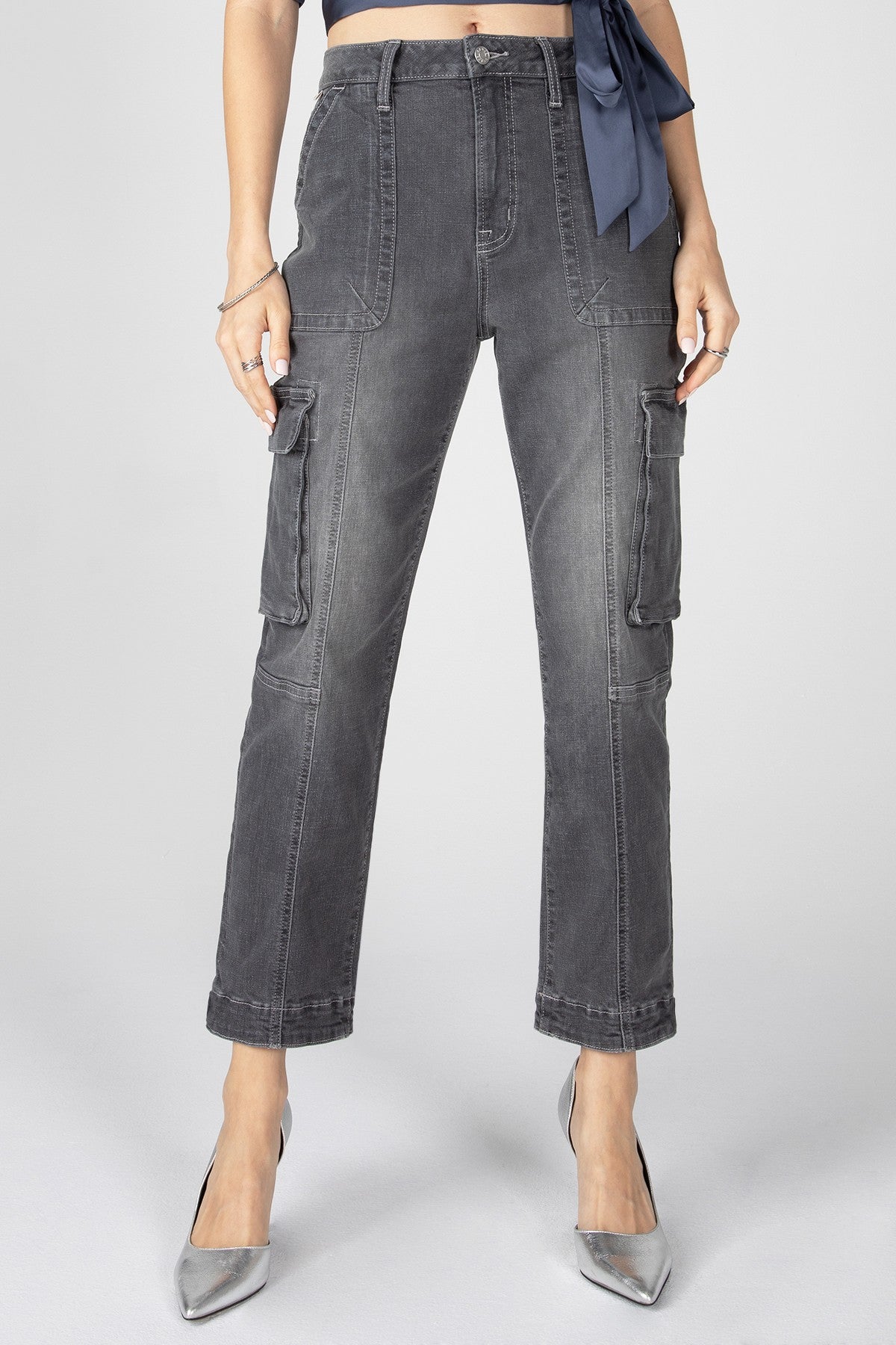 Karina Super High Rise Cargo Skinny - Grey