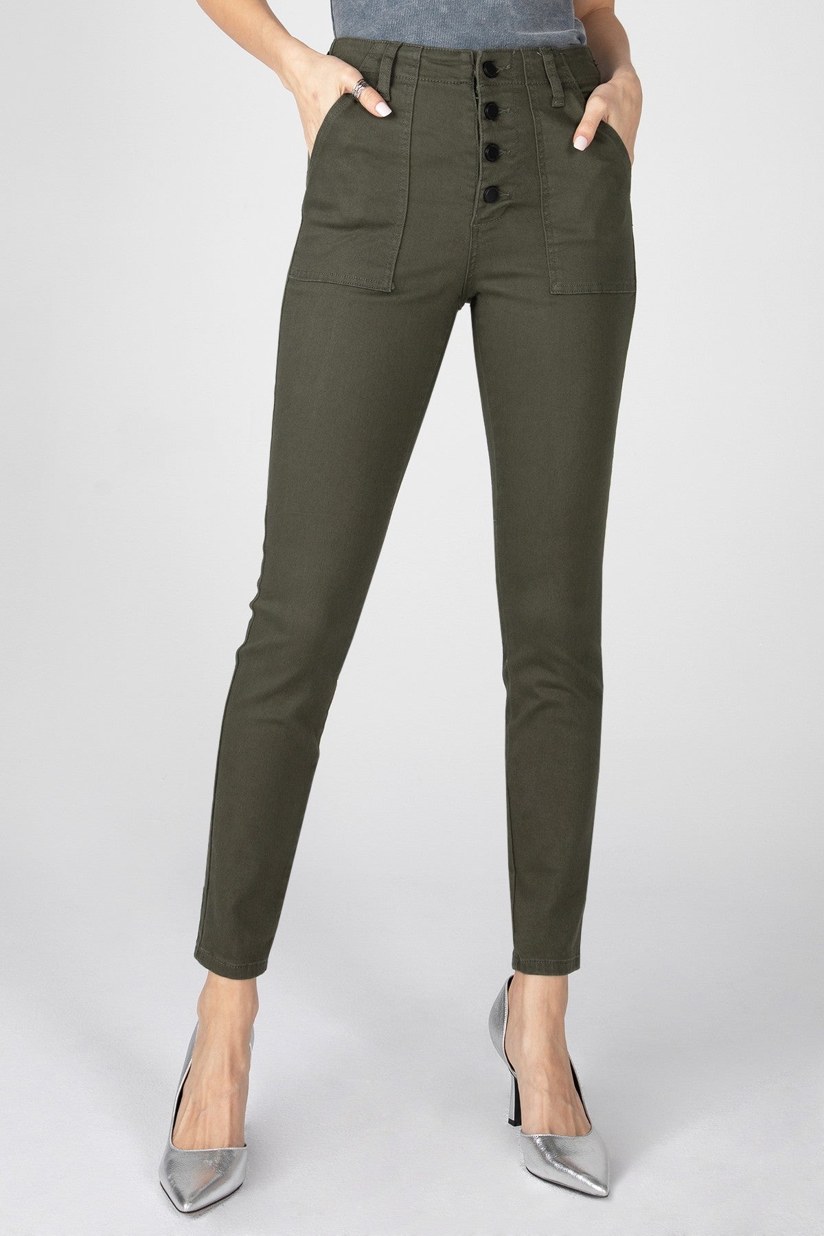 Sandra High Rise Skinny - Olive