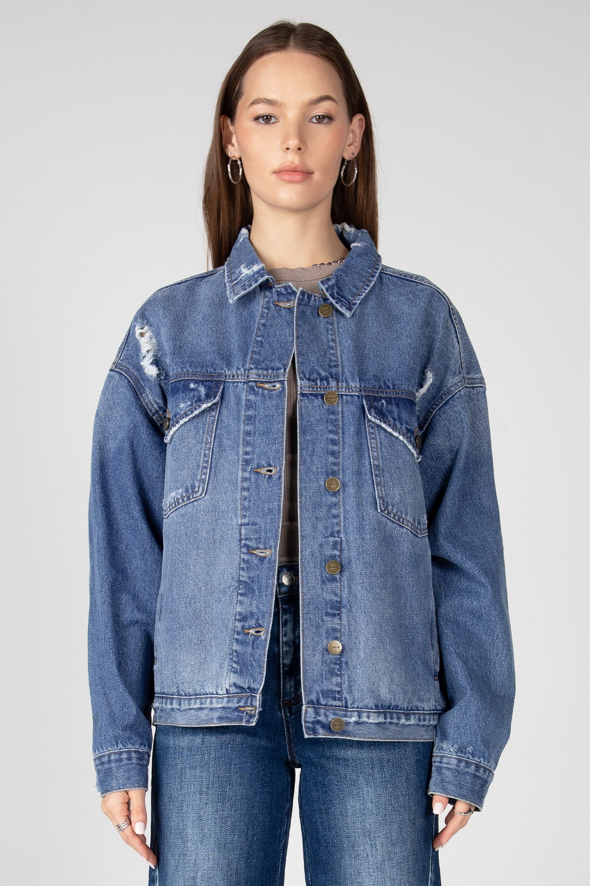 Kayla Oversized Denim Jacket - Malibu