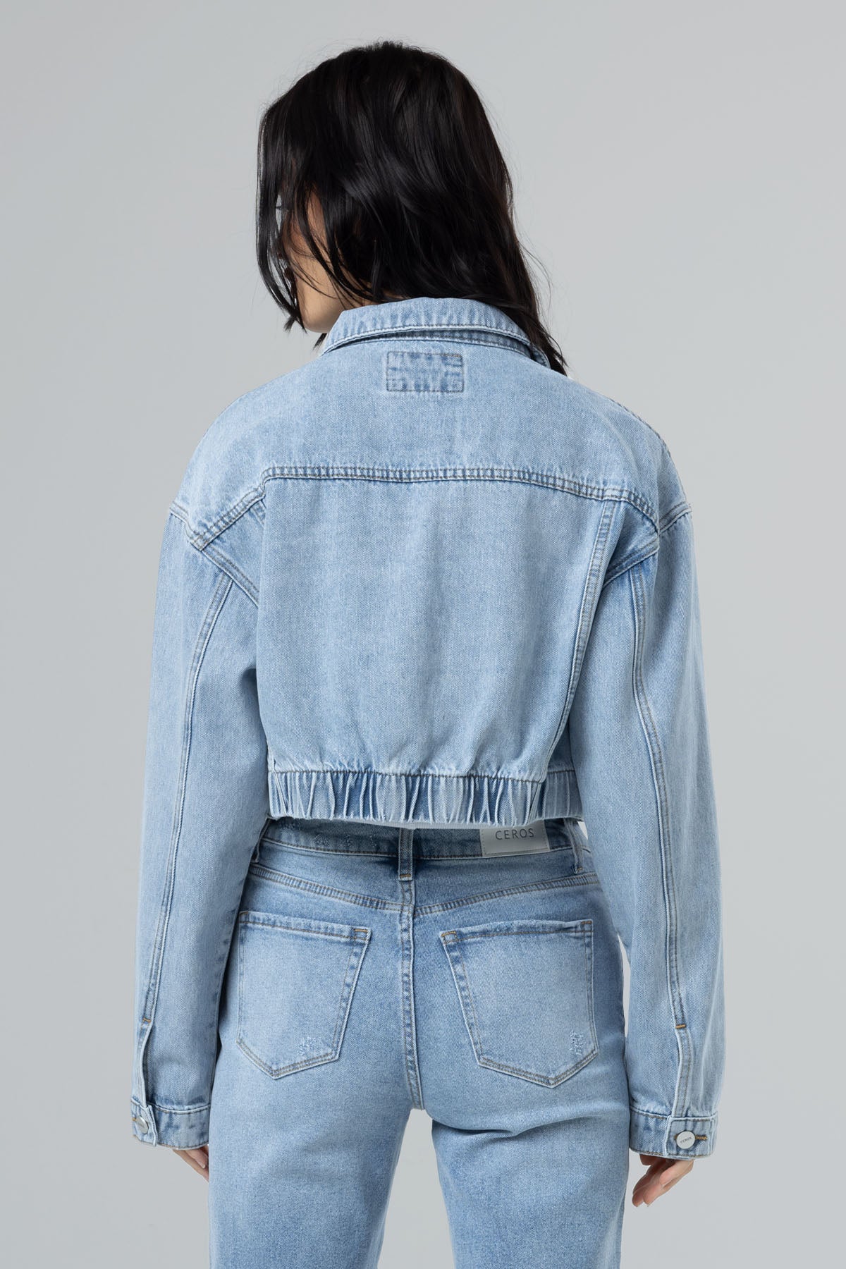 Allison Cropped Boyfriend Denim Jacket - Laguna