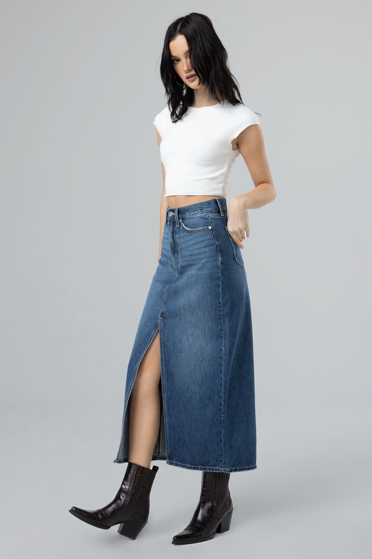 Rozana High Rise Maxi Skirt - Monterey