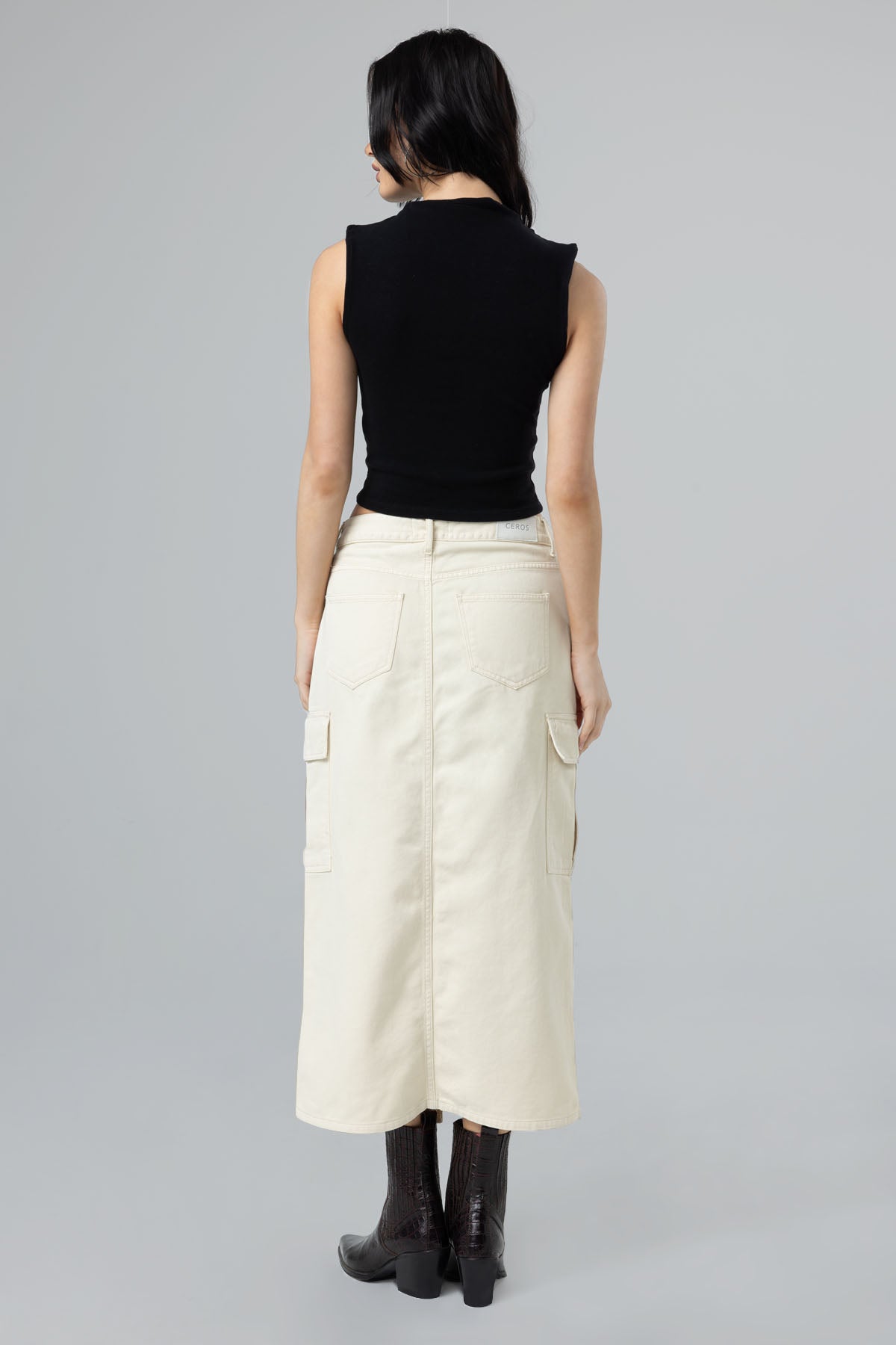 Emma Cargo Midi Skirt - Ecru