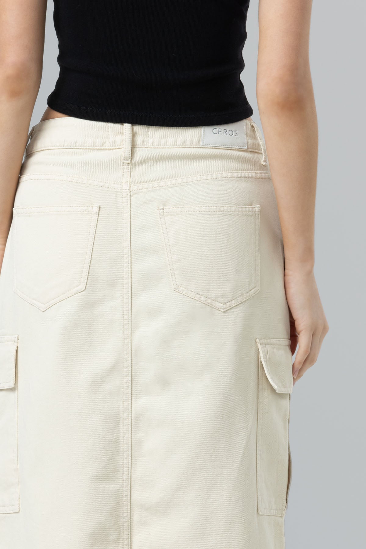 Emma Cargo Midi Skirt - Ecru