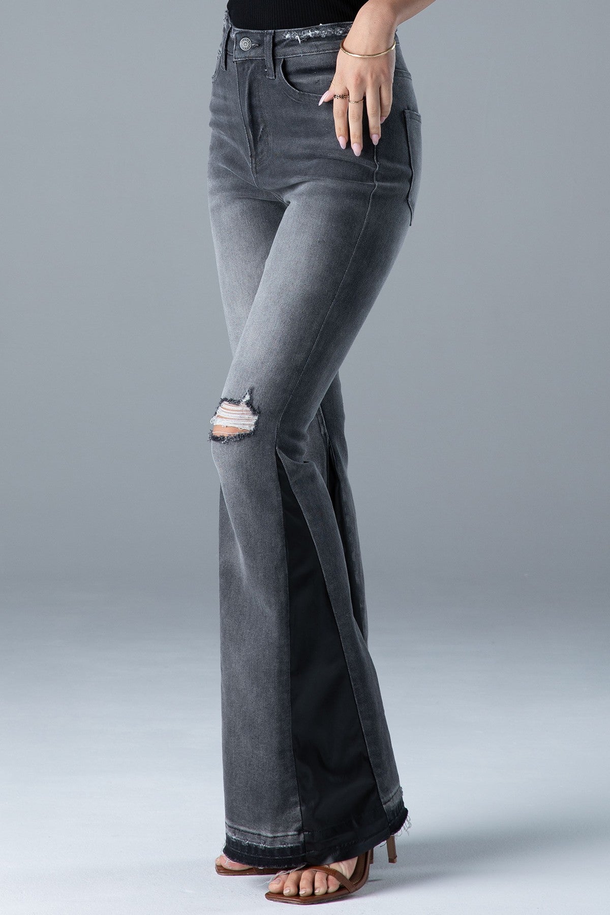 Sienna High Rise Flare - Gray