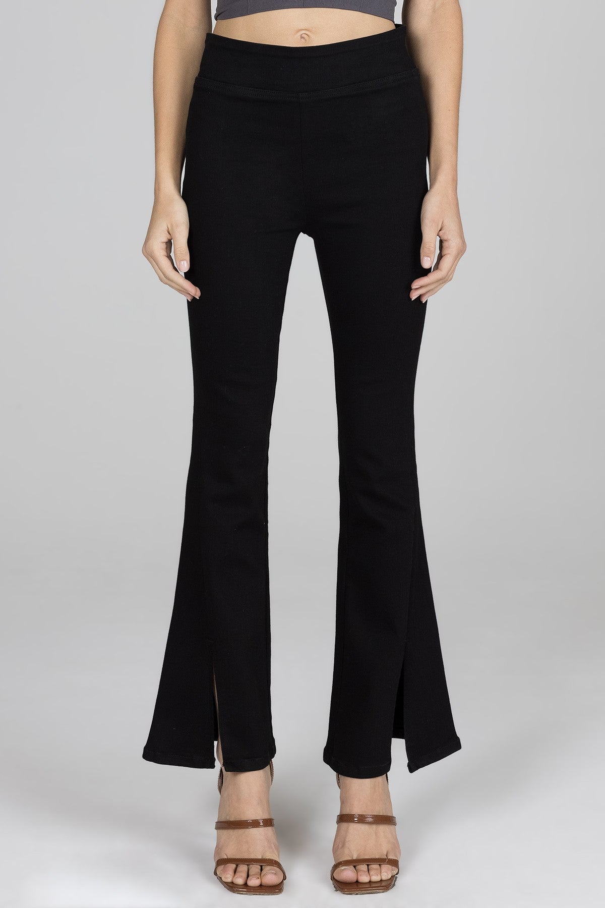 Luna High Rise Flare - Black - Pull On