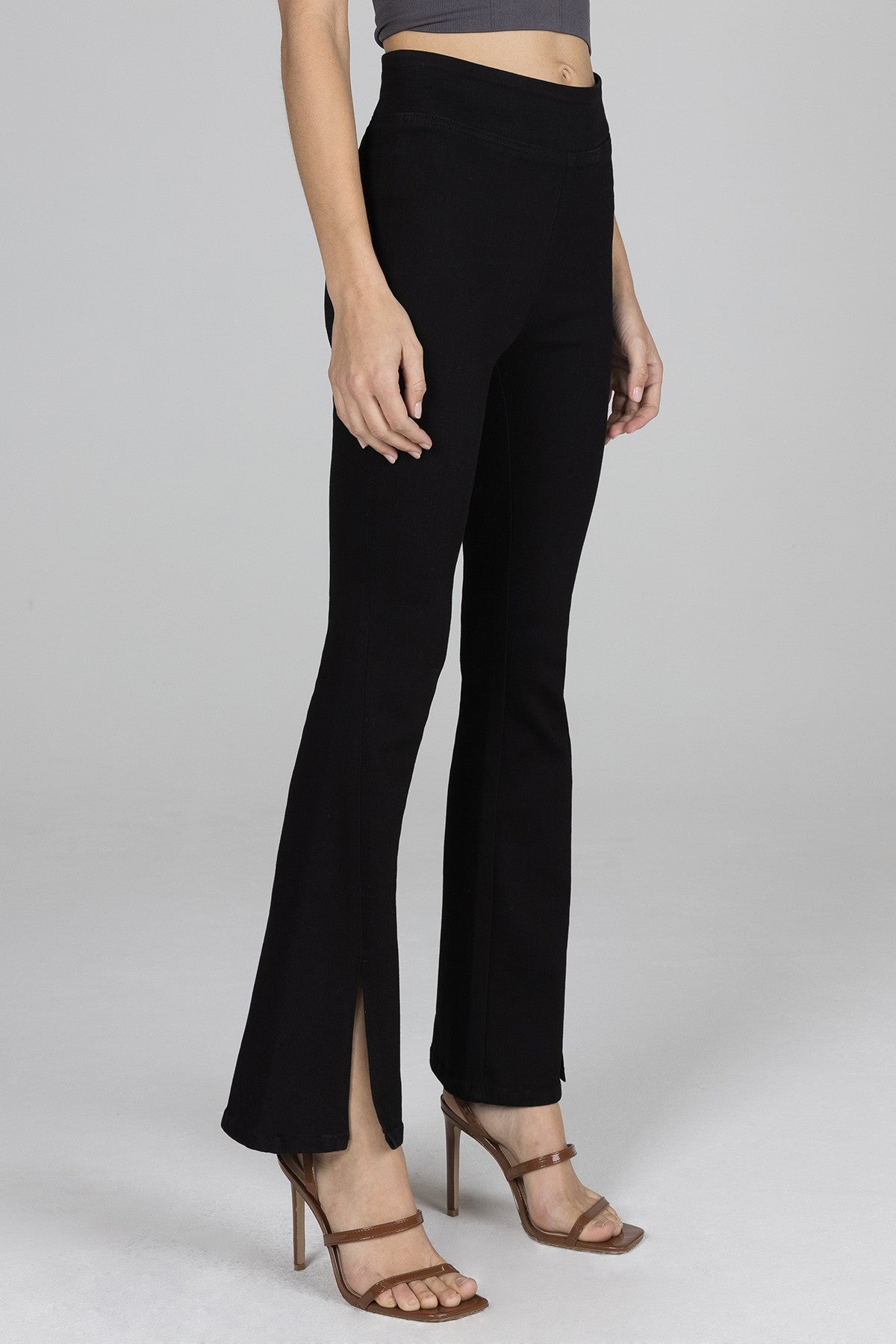 Luna High Rise Flare - Black - Pull On
