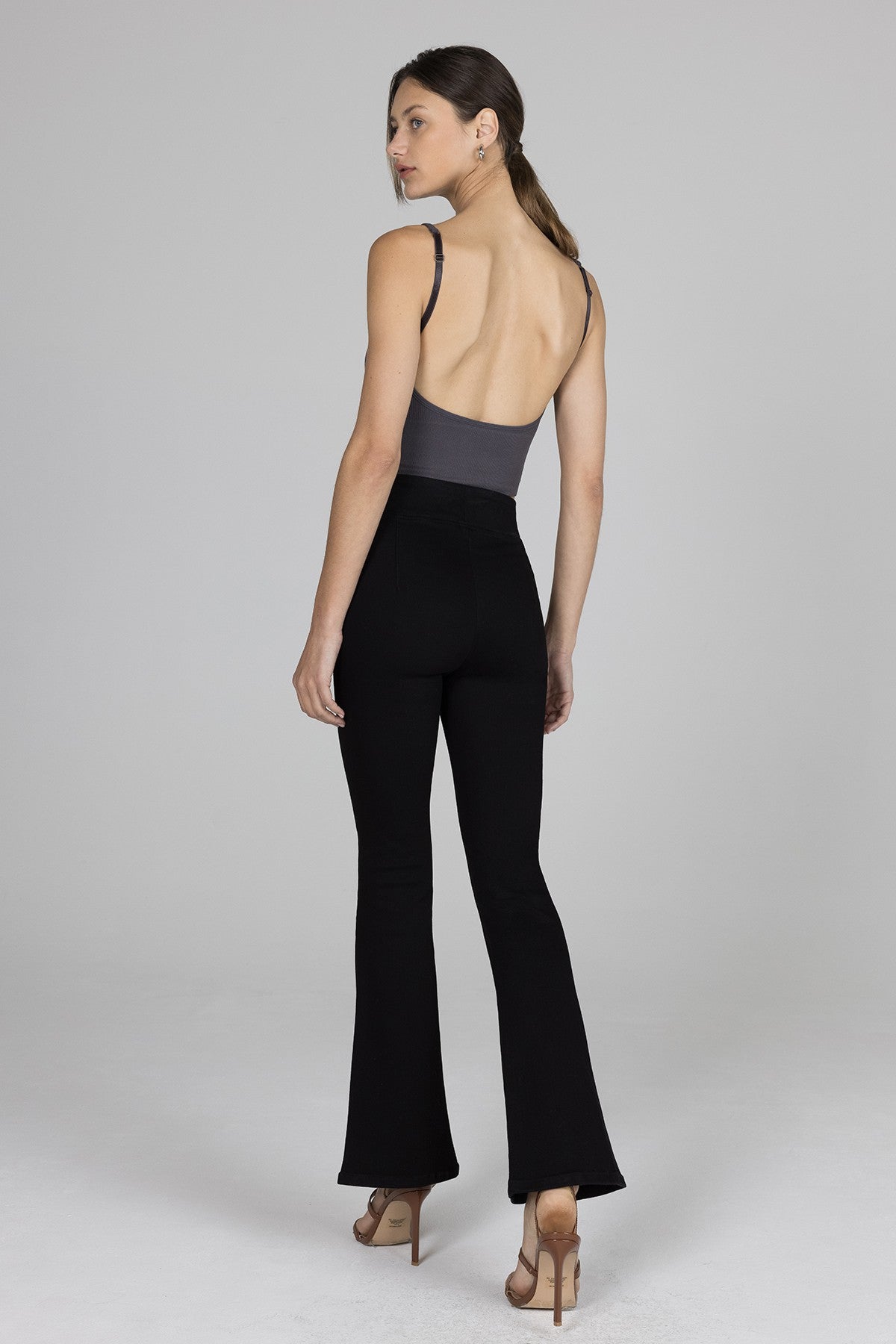 Luna High Rise Flare - Black - Pull On