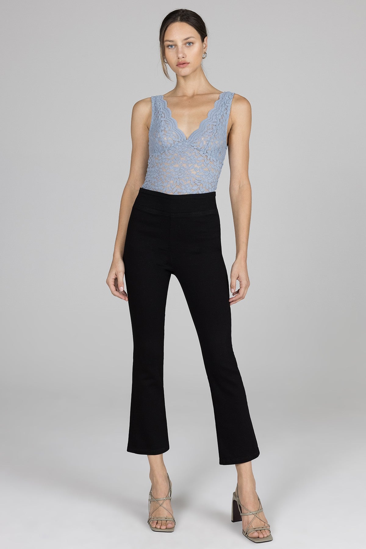 Iris High Rise Cropped Flare - Black