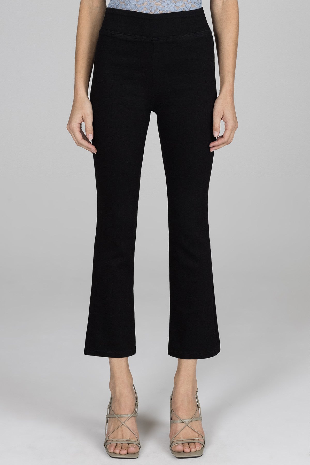 Iris High Rise Cropped Flare - Black