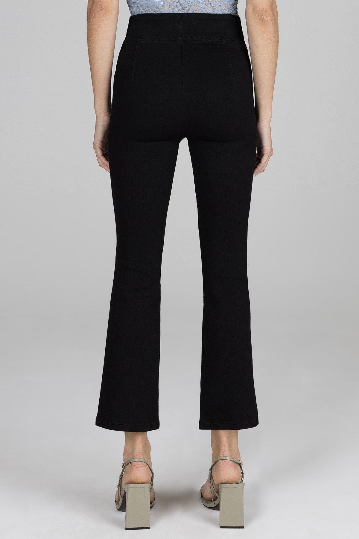 Iris High Rise Cropped Flare - Black