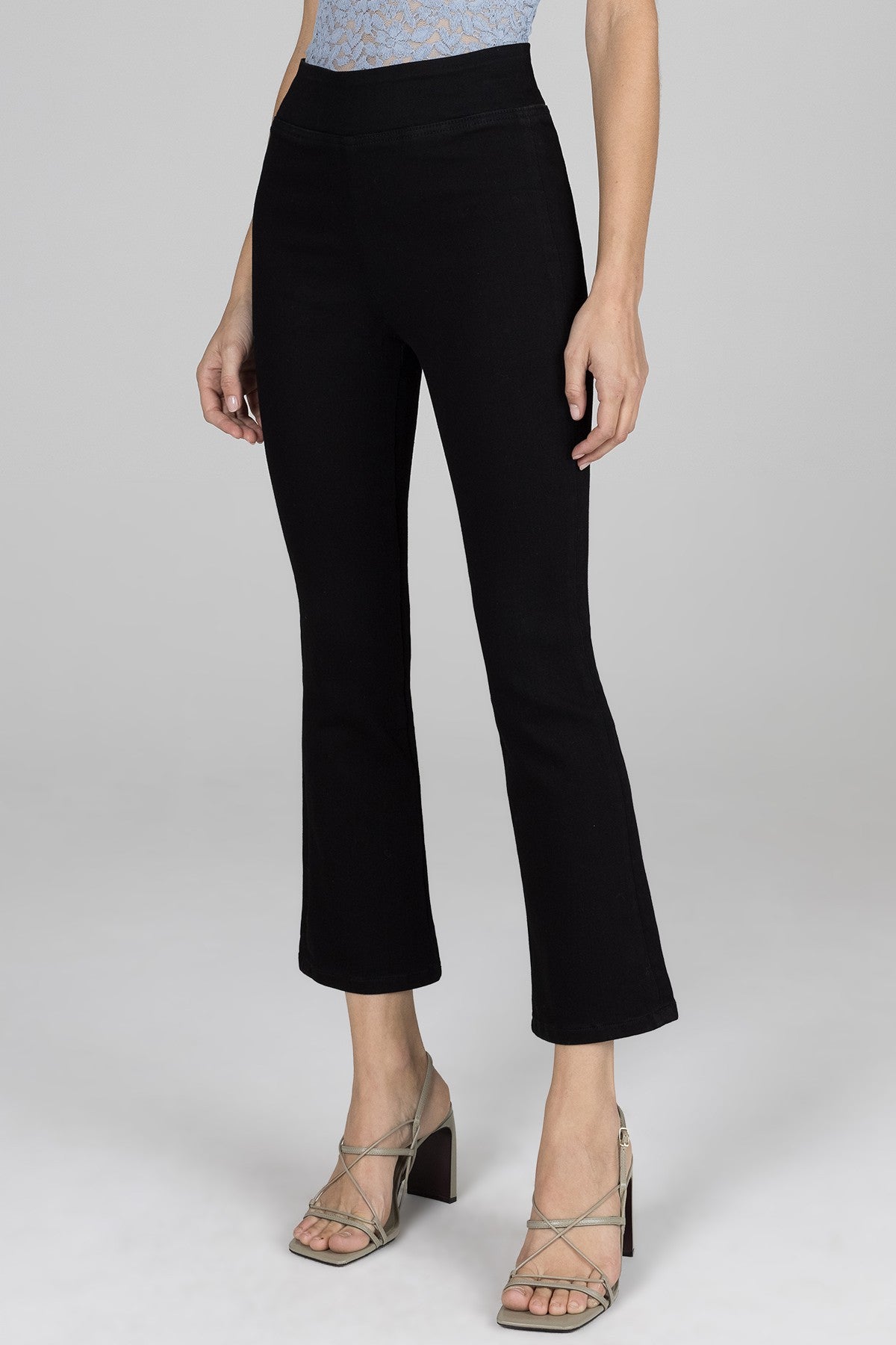 Iris High Rise Cropped Flare - Black