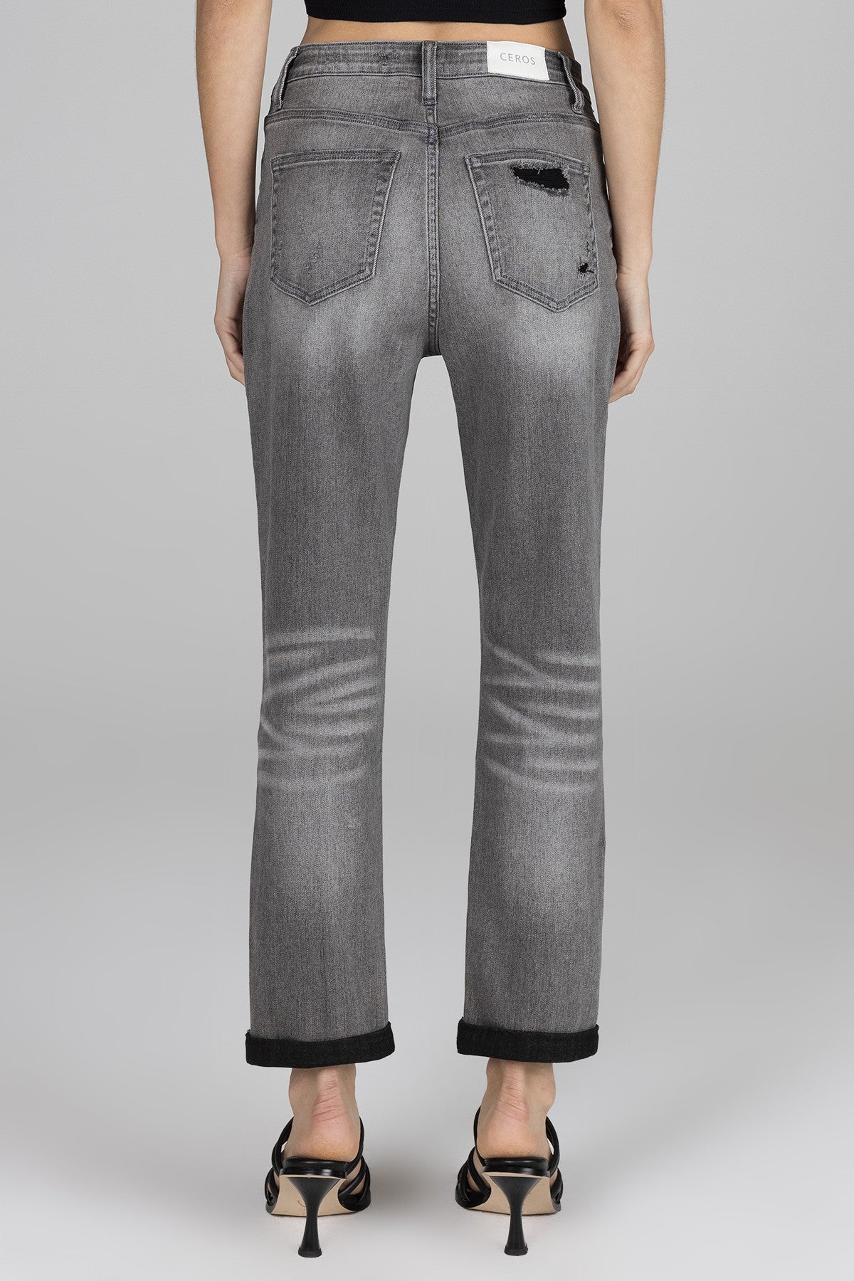 Daphnie High Rise Boyfriend - Grey