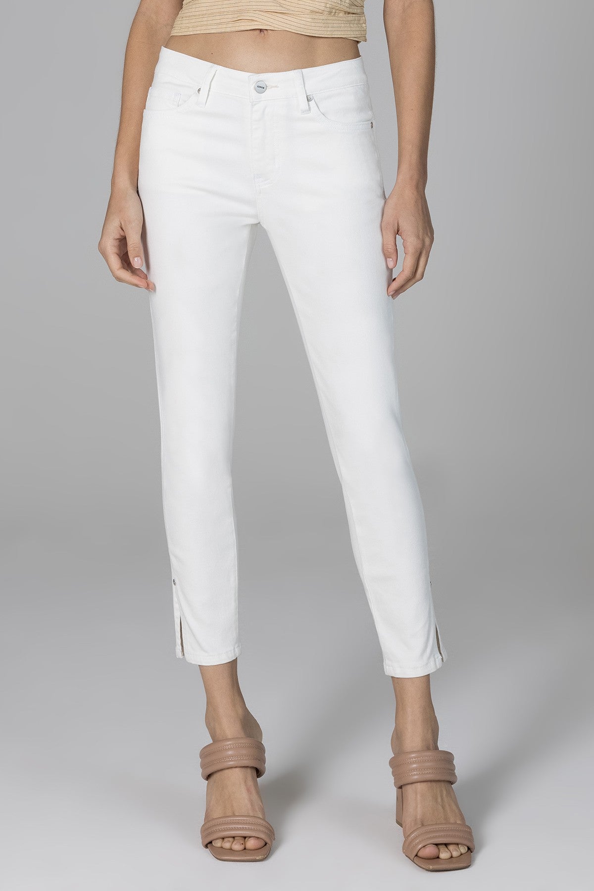 Freya Mid Rise Skinny - White