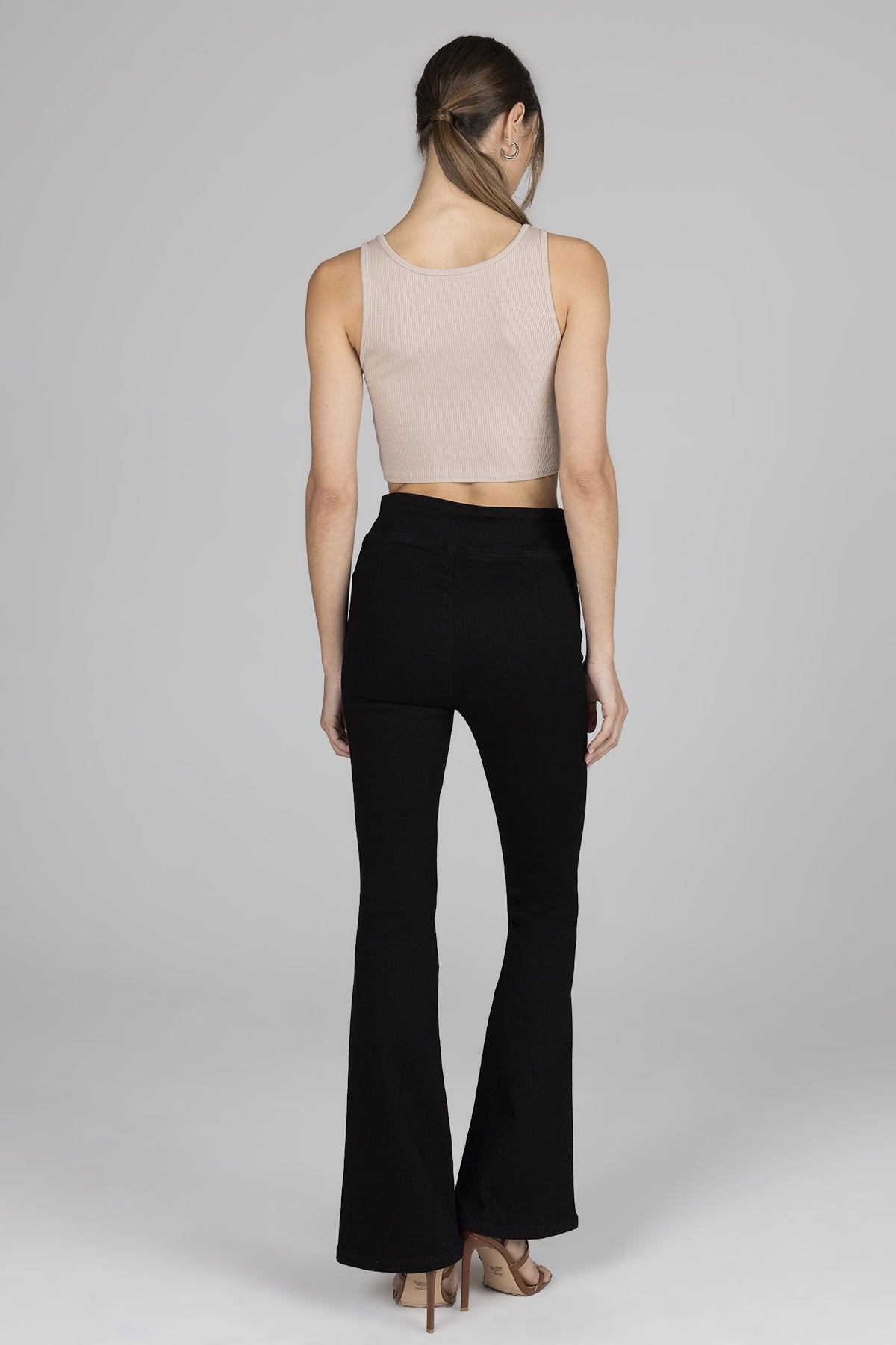 Lucy High Rise Pull On Flare - Black