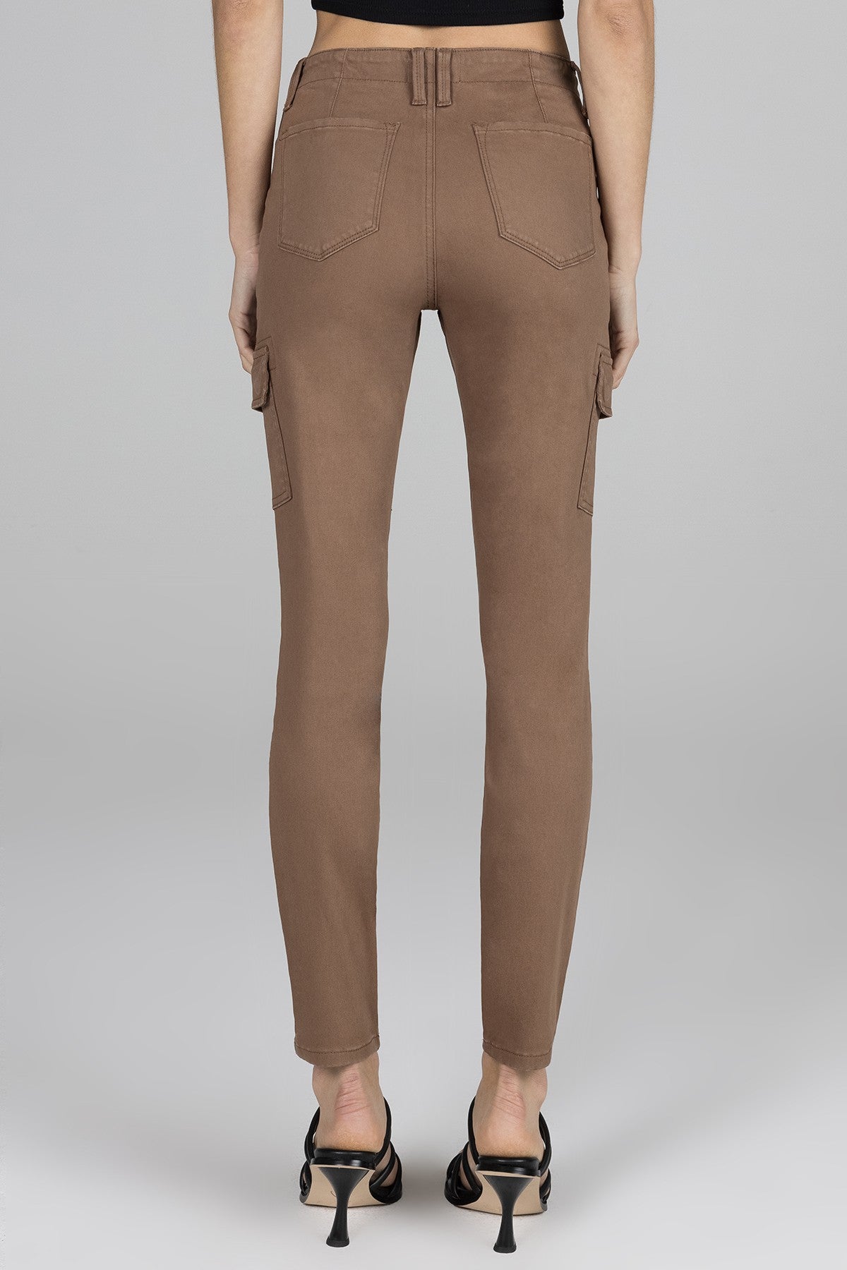 Madeline Mid Rise Cargo Skinny - Brown
