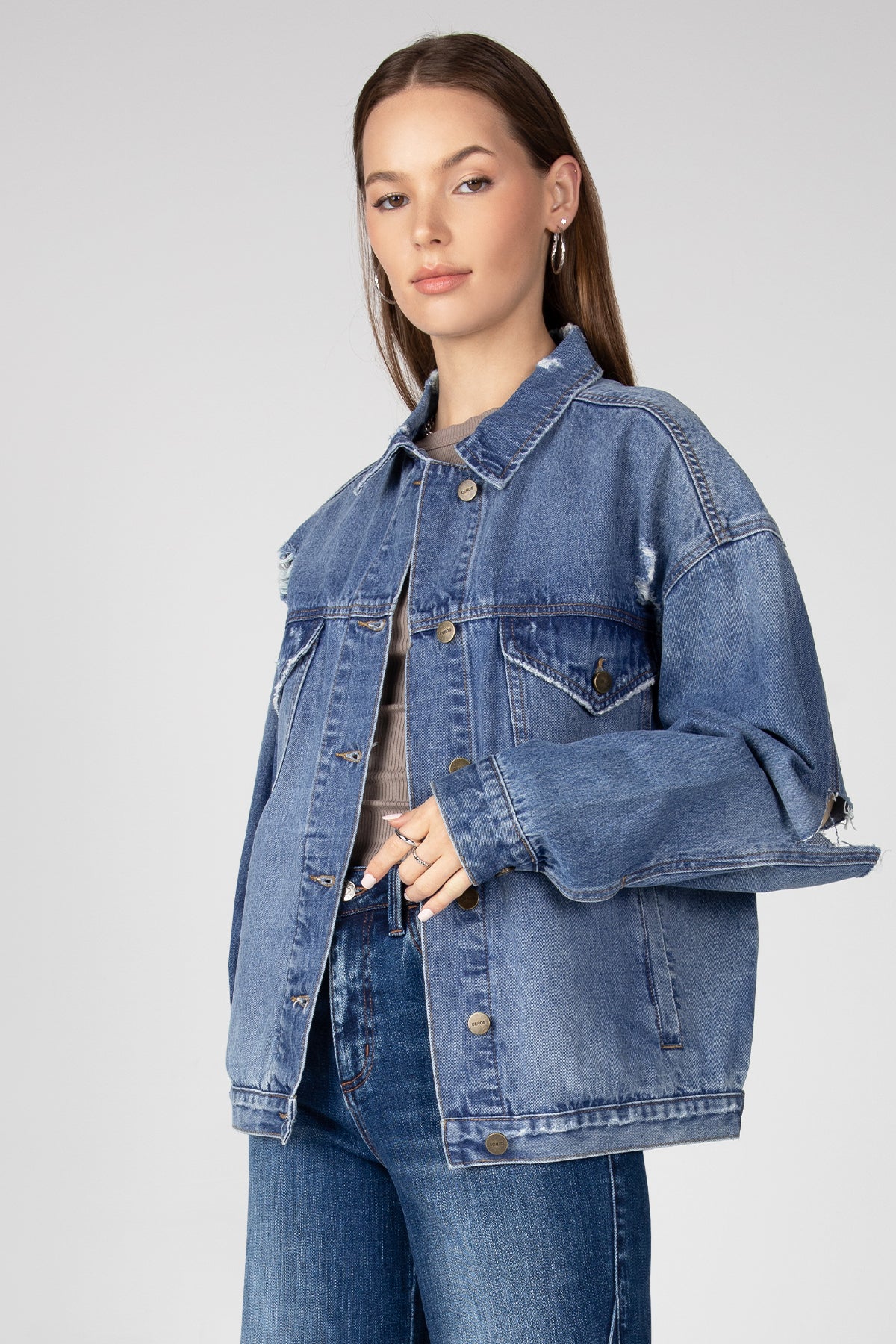 Kayla Oversized Denim Jacket - Malibu