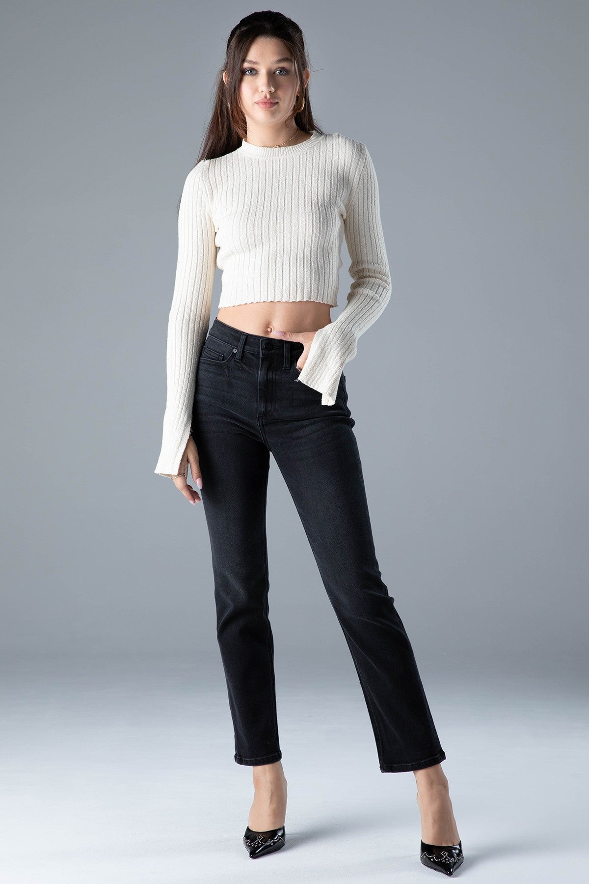 Stella High Rise Straight - Black – Ceros Jeans