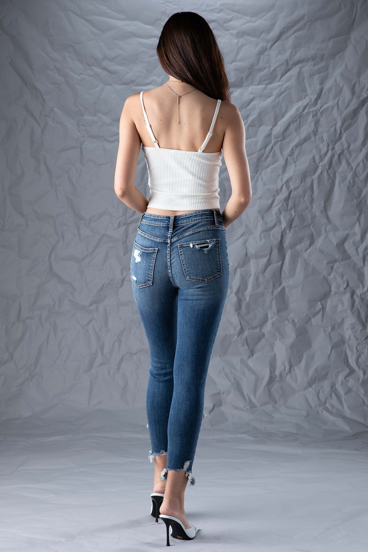 Sophia Mid Rise Ankle Skinny - Malibu